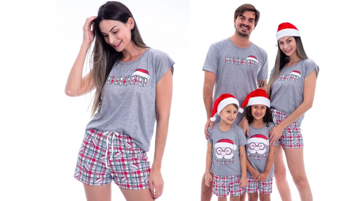 familia de pijama