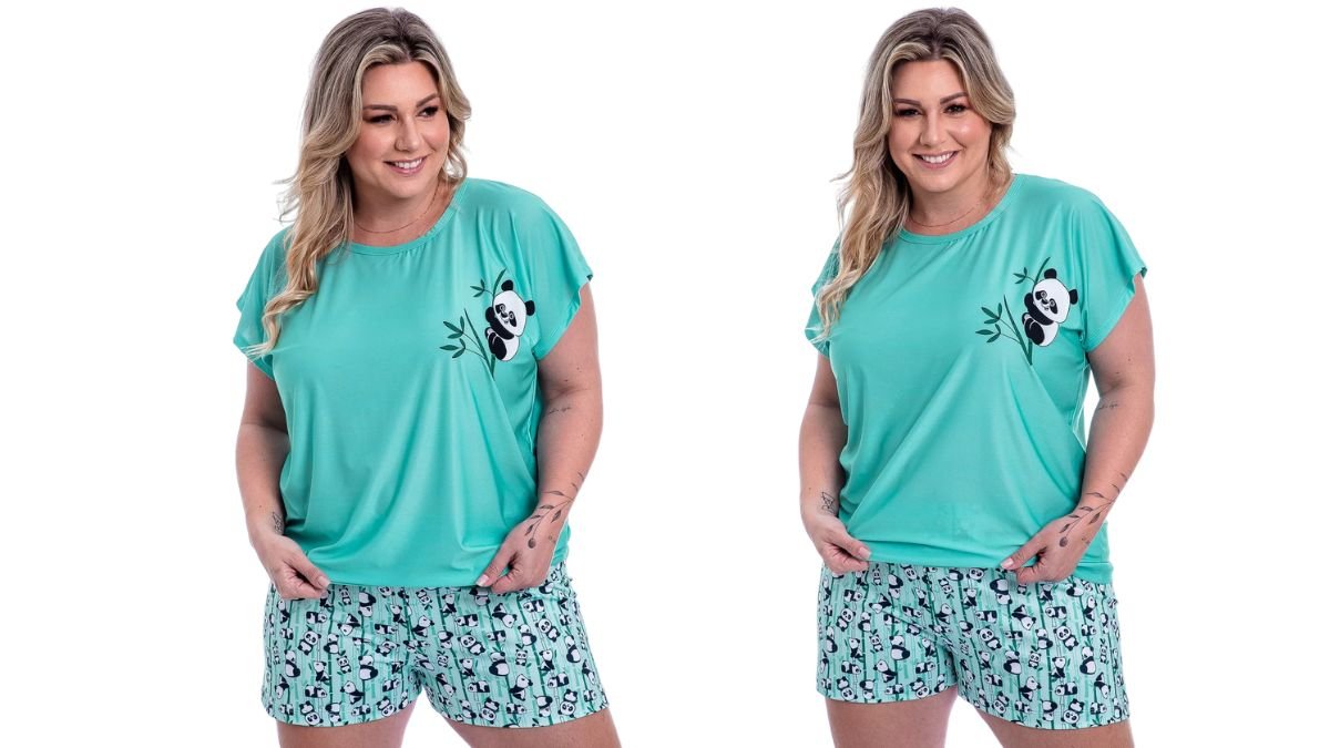 pijama verde plus size