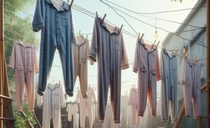 como estender pijama no varal