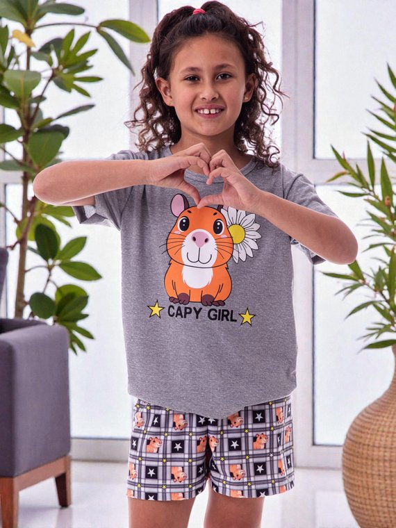 Pijama Lua Chic Infantil Mescla Capy Girl